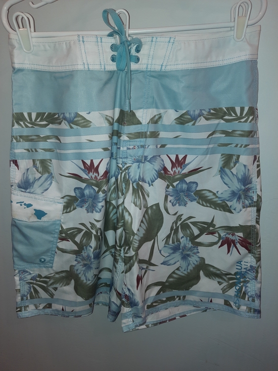 Honolua Other - Honolua Aqua Floral Board Shorts with Tropical Print Size 34 EUC